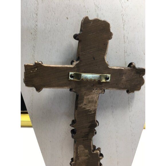 Cowboy Crucifix Western Wasll Cross Rustic Barbwire Horseshoe Rodeo Farmhouse - Picture 11 of 16
